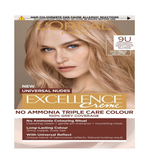 L’Oréal Excellence Permanent Hair Dye Colouring Cream 100% Grey Coverage 9U V. Light Blonde