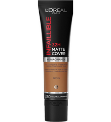 L'Oreal Paris Cover Liquid Foundation, With 4% Niacinamide, Long Lasting Infallible 32H Matte Cover, Shade 330, 30ml